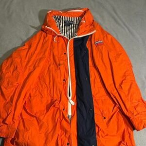 Orange and white Nautica windbreaker‎ jacket "Good Morning America" XL